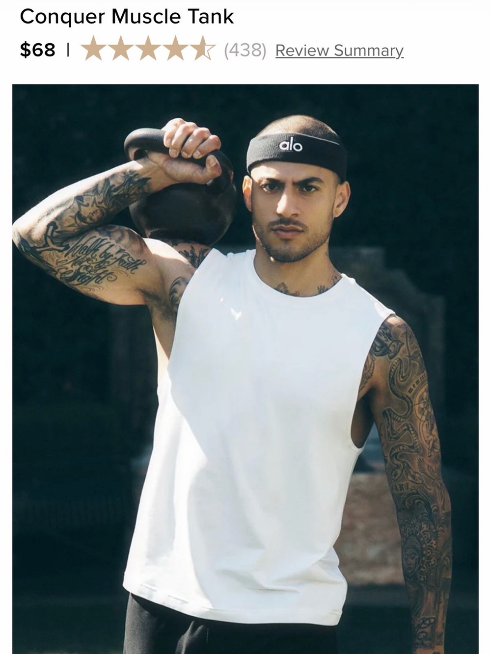 ALO Yoga Conquer Muscle Tank - White